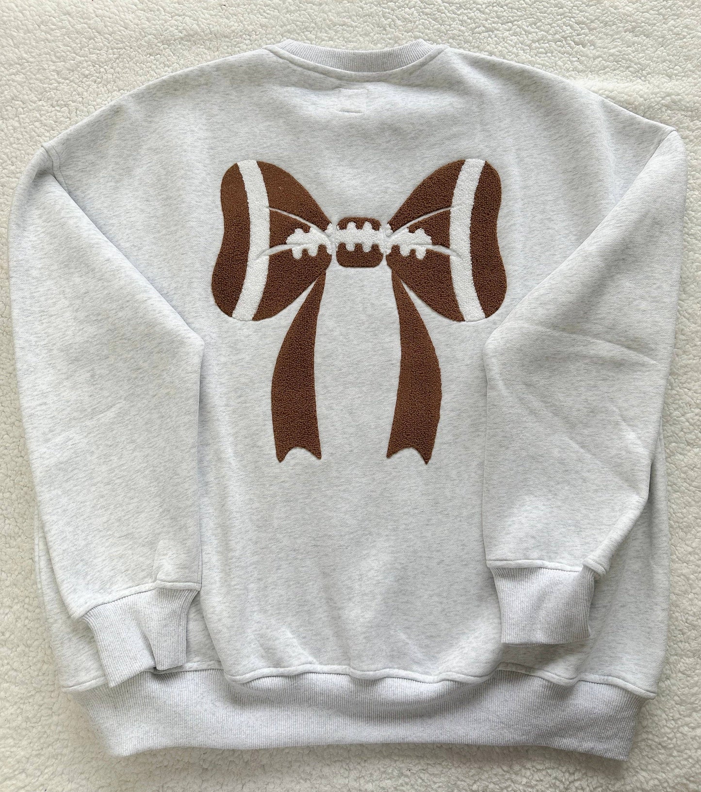 Football Bows Embroidered Sweatshirt
