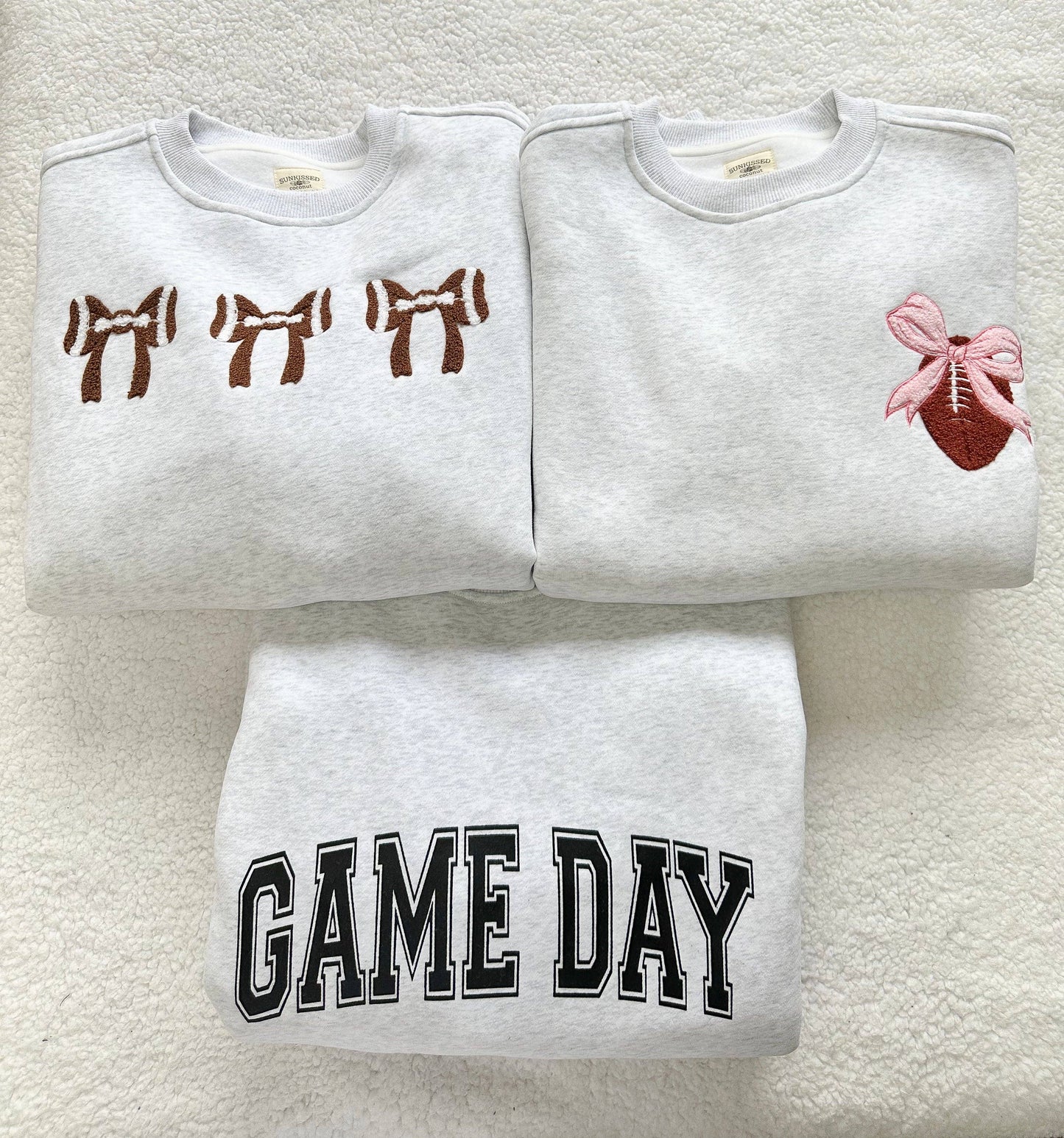 Football Bows Embroidered Sweatshirt