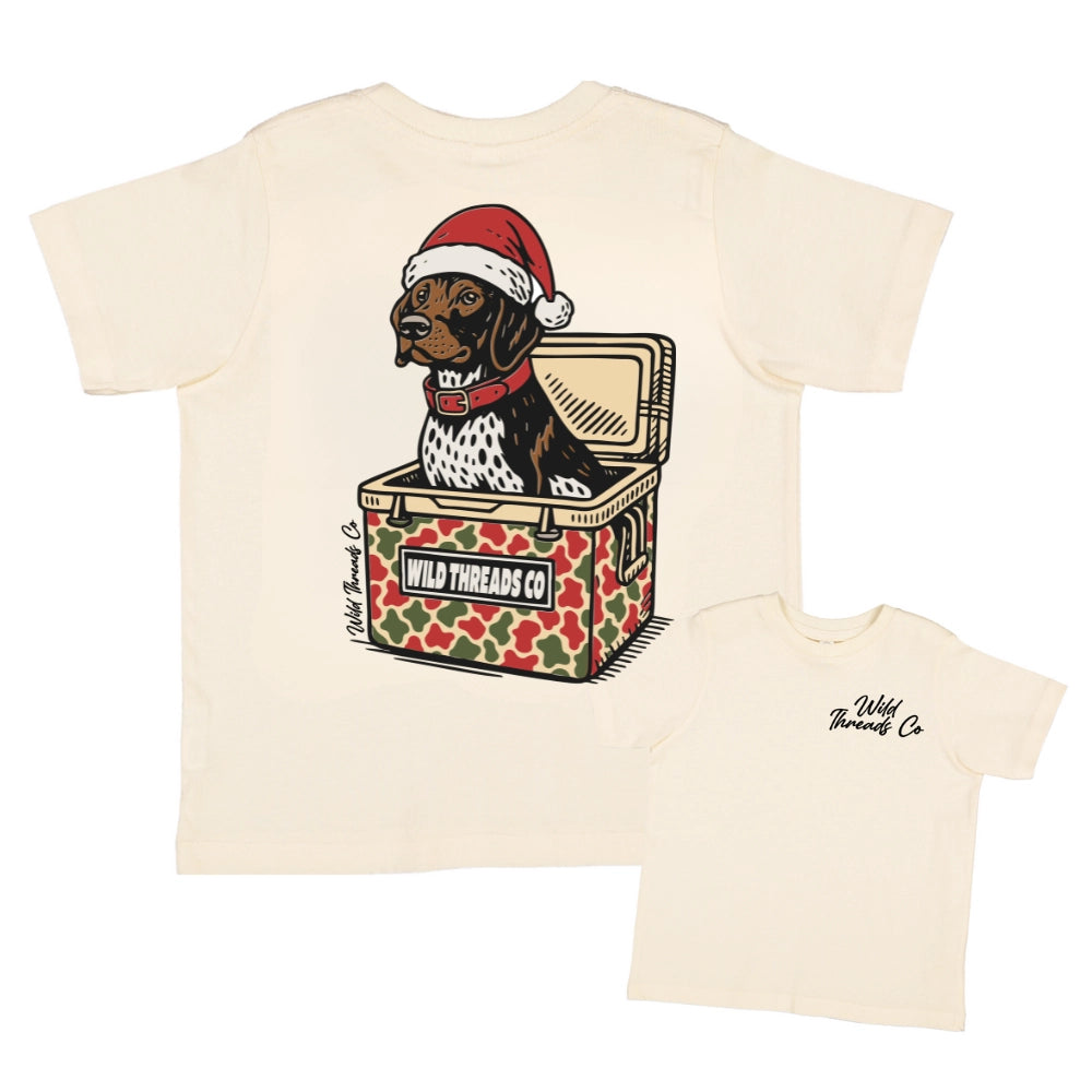 Hunting Dog Cooler Christmas Kid's Tee Pre-Order